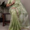 YNF 7402 Pista Color Poly Shimmer Saree with Embroidery Work. Wedding, Party, Festive Festive Deal ₹2499. Delivery 4-6 Working Days. Shop now. | Designer Sarees, Embroidered Sarees, Sarees, Bollywood Sarees, Creative Sarees, Ethnic Saree, Modern Digital sarees, Party Wear Sarees