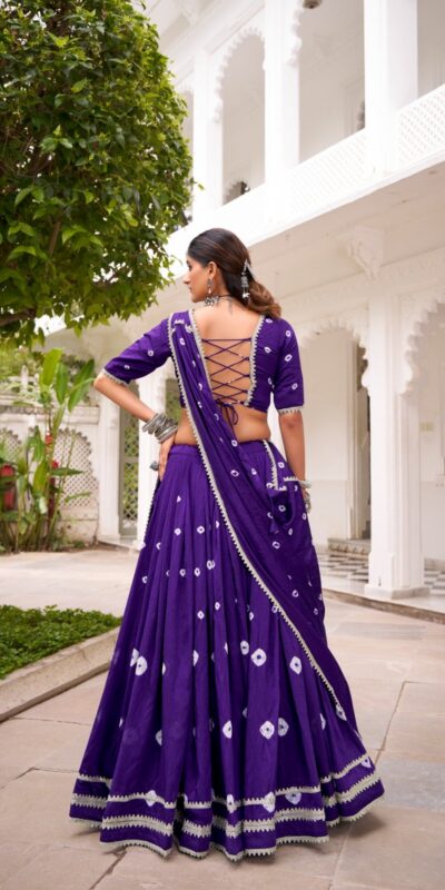 LNB 1663 Purple Color Pure Chander Bandhej Print With Lace Touch Up Lehenga Choli Wedding, Party, Festive, Events Etc. Delivery 4-6 Working Days Rs 1899 | Lehenga, Bollywood Lehenga, Creative Lehenga, Designer Lehenga, Embroidered Lehenga, Party Wear Lehenga