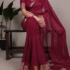 Rani Pink Mass Mello Zari Work Saree