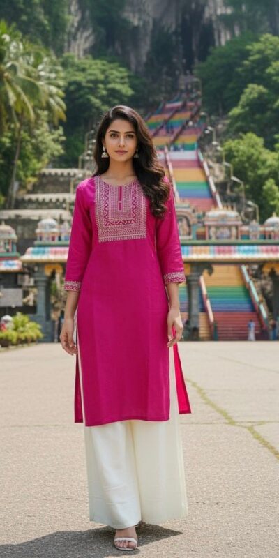 INLI Batu Caves Rani Pink Rayon Kurti Perfect for Wedding, Party, Diwali, Anniversary, Family Gatherings – . Introductory Price ₹1499. Delivery 4-6 Workin | Kurti, Bollywood Kurti, Creative Kurtis, Designer Kurti, Party Wear Kurti, Selfie Kurti