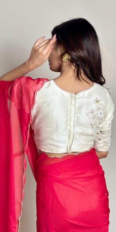 AC CHERRY Red Red Soft Organza With Handwork Saree Wedding, Party, Festive, Events Affordable Price ₹2099. Delivery 4-6 Working Days. Shop now. | Designer Sarees, Embroidered Sarees, Sarees, Bollywood Sarees, Creative Sarees, Ethnic Saree, Modern Digital sarees, Party Wear Sarees