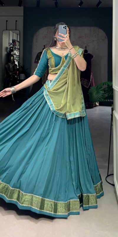 LNB 1608 Teal in Pure Rayon Zari Work & Lace Work Lehenga Choli . Special Price ₹2999. Delivery 4-6 Working Days. Shop now. | Lehenga, Bollywood Lehenga, Creative Lehenga, Designer Lehenga, Embroidered Lehenga, Party Wear Lehenga