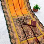 Yellow Paithani Silk Zari Lace Work Saree