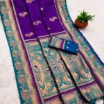Purple Paithani Silk Zari Lace Work Saree