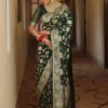 Green Soft Lichi Silk All Over Work Saree