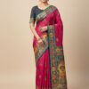 Pink Paithani Silk Border Lace Work Saree