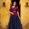 Black Chanderi Embroidery Work Lehenga Choli