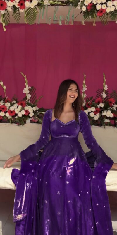 Purple Fendy Silk Lace Work Salwar Suit