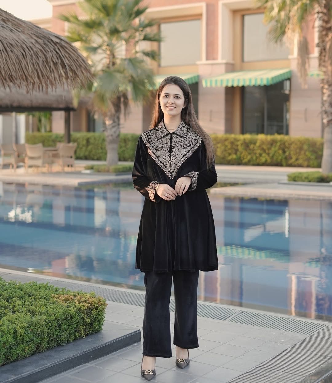 Black Velvet Sequence Work Salwar Suit