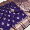 Royal Blue Banarasi Silk Weaving Lace Zari Work Saree