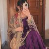 Wine Chinon Sequences Work Salwar Suit