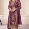 Wine Vichitra Digital Print Embroidery Work Salwar Suit