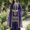 Purple Organza Silk Sequence Work Salwar Suit