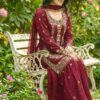 Maroon Organza Silk Sequence Work Salwar Suit