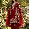 Maroon Organza Silk With Sequence Work Salwar Suit