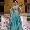 Sky Blue Shimmer Sequins Thread Work Lehenga Choli