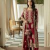Maroon Faux Sequence Pearl Work Georgette Salwar Suit