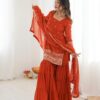 Orange Pure Georgette Sequence Work Salwar Suit