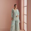 Sky Blue Heavy Net Sequence Work Salwar Suit