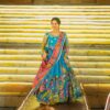 Blue Rayon Cotton Kalamkari Printed Lehenga Choli