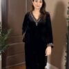 Black Viscose Velvet Thread Work Salwar Suit