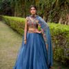 Teal Chanda Silk Sequins Work Lehenga Choli
