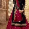 Rani Pink Satin Georgette Stone Work Salwar Suit