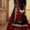 Maroon Satin Georgette Stone Work Salwar Suit