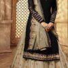 Cream Satin Georgette Stone Work Salwar Suit