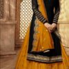 Yellow Satin Georgette Stone Work Salwar Suit