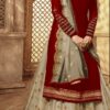 Grey Satin Georgette Stone Work Salwar Suit