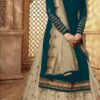 Teal Satin Georgette Stone Work Salwar Suit