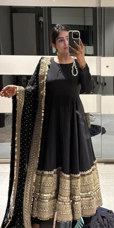 ZSR 3152 Black Color Roman silk Gown with Embroidery Work & Lace Work. Grab it for ₹2599. Delivery 4-6 Working Days. Shop now. | Gowns, Bollywood Gowns, Creative Gowns, Designer Gowns, Embroidered Gowns, Party Wear Gowns