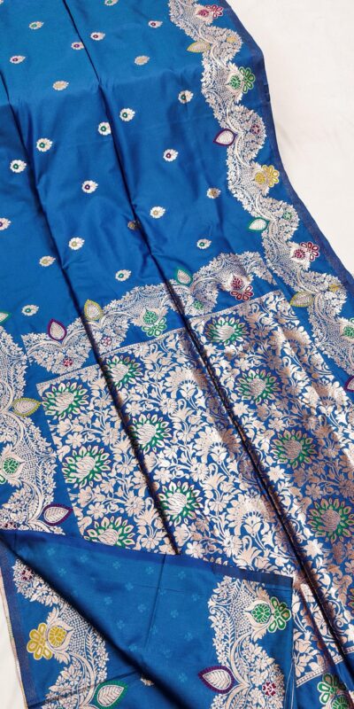 MB 3319 Blue Color Banarasi Lace Work Gold Zari Border Saree . Available at ₹1849 only. Delivery 4-6 Working Days. Shop now. | Designer Sarees, Sarees, Bollywood Sarees, Creative Sarees, Embroidered Sarees, Ethnic Saree, Modern Digital sarees, Party Wear Sarees