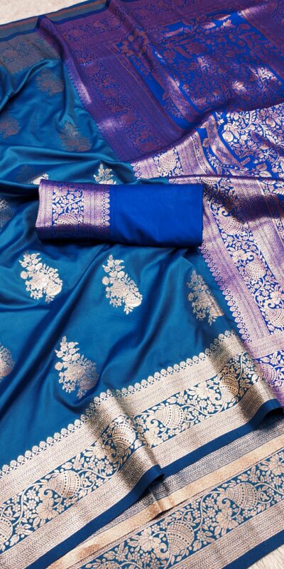 MB 1027 Blue in Banarasi Silk Zari Work & Lace Work Saree . Available at ₹1999 only. Delivery 4-6 Working Days. Shop now. | Designer Sarees, Embroidered Sarees, Sarees, Bollywood Sarees, Creative Sarees, Ethnic Saree, Modern Digital sarees, Party Wear Sarees
