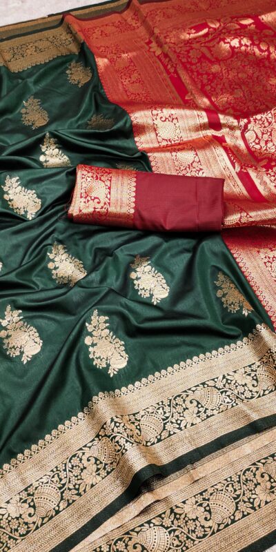 MB 1027 Green in Banarasi Silk Zari Work & Lace Work Saree . Available at ₹1999 only. Delivery 4-6 Working Days. Shop now. | Designer Sarees, Embroidered Sarees, Sarees, Bollywood Sarees, Creative Sarees, Ethnic Saree, Modern Digital sarees, Party Wear Sarees