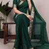 YNF 7911 Green Poly Shimmer Saree Perfect for Wedding, Party, Ganesh Chaturthi, Bridal Wear, Temple Visit –. Available at ₹1499 only. Delivery 4-6 Workin | Designer Sarees, Sarees, Bollywood Sarees, Creative Sarees, Embroidered Sarees, Ethnic Saree, Modern Digital sarees, Party Wear Sarees