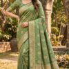 MB 9 Green Color Satin Silk Saree with Lace Work & Zari Work. Exclusive Offer ₹2149. Delivery 4-6 Working Days. Shop now. | Designer Sarees, Sarees, Bollywood Sarees, Creative Sarees, Embroidered Sarees, Ethnic Saree, Modern Digital sarees, Party Wear Sarees