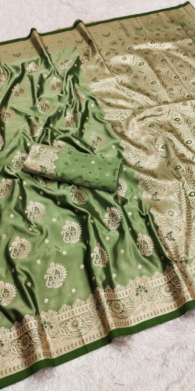 MB 9 Green Color Satin Silk Saree with Lace Work & Zari Work. Exclusive Offer ₹2149. Delivery 4-6 Working Days. Shop now. | Designer Sarees, Sarees, Bollywood Sarees, Creative Sarees, Embroidered Sarees, Ethnic Saree, Modern Digital sarees, Party Wear Sarees