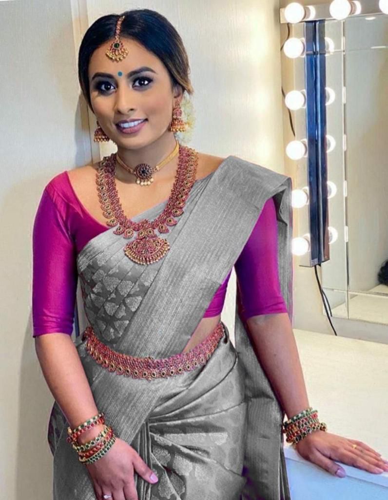 LKP 4067 Grey in Soft Lichi Silk.ace Work & Lace Border Saree Exclusive Offer ₹1299. Delivery 4-6 Working Days. Shop now. | Designer Sarees, Sarees, Bollywood Sarees, Creative Sarees, Embroidered Sarees, Ethnic Saree, Modern Digital sarees, Party Wear Sarees