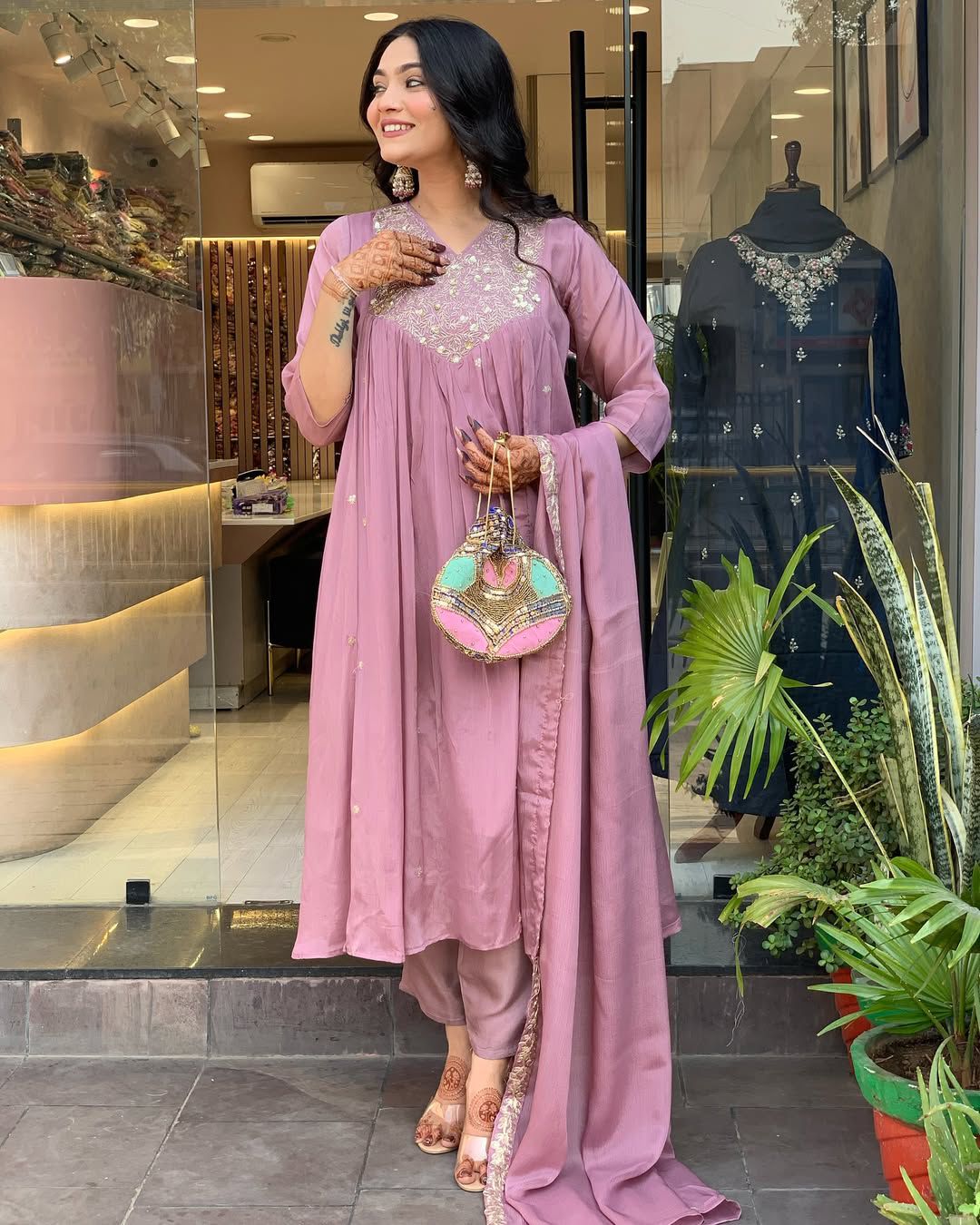 MF 819 Lavender Color Cotton Silk Salwar Suit with Mirror Work. Affordable Price ₹1699. Delivery 4-6 Working Days. Shop now. | Jump Suits, Salwar suit, Casual Suits, Creative suits, Designer Suits, Palazzo Suits, Party Wear Suits, Patiala Suits, Straight Suits