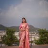 Light Pink Soft Lichi Silk Jacquard Work Saree
