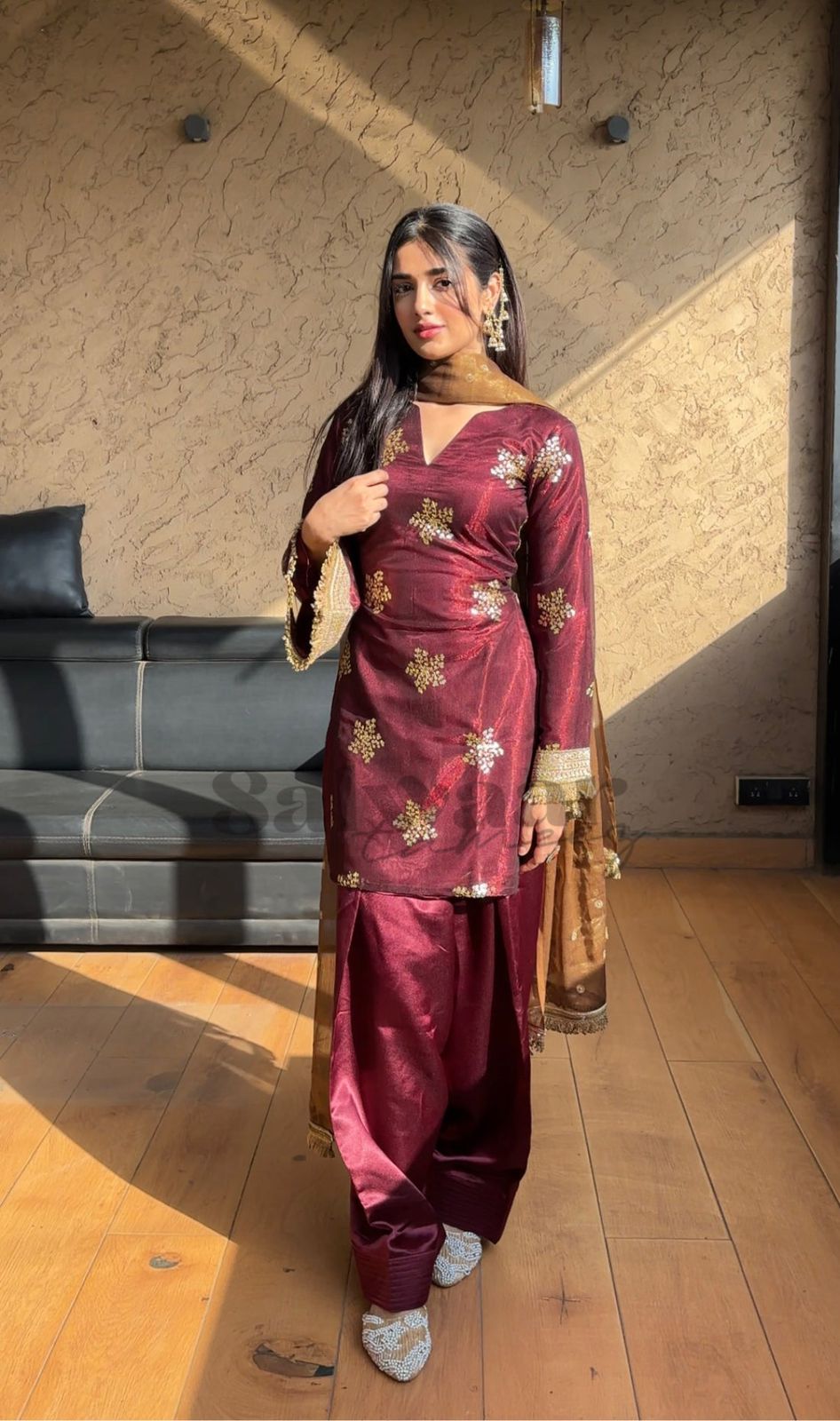 NSR 853 Maroon Natural Crep Silk Salwar Suit Perfect for Wedding, Party, Pongal, Baisakhi, Onam –. Grab it for ₹1749. Delivery 4-6 Working Days. | Palazzo Suits, Party Wear Suits, Patiala Suits, Straight Suits, Trendy Wear