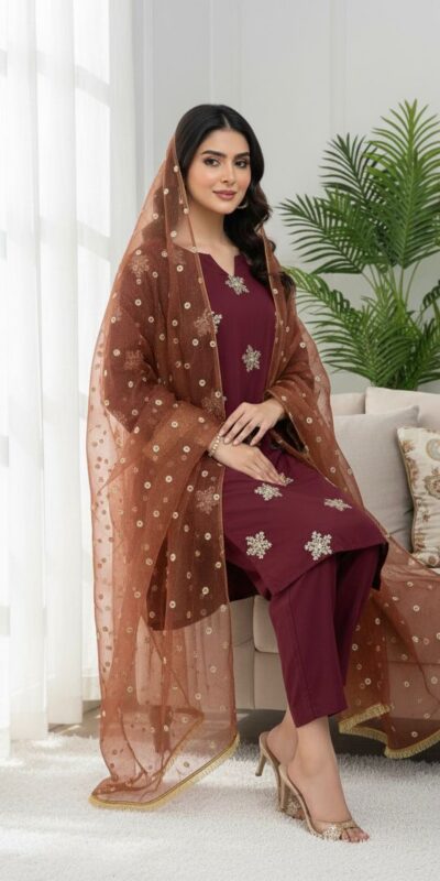 NSR 853 Maroon Natural Crep Silk Salwar Suit Perfect for Wedding, Party, Pongal, Baisakhi, Onam –. Grab it for ₹1749. Delivery 4-6 Working Days. | Palazzo Suits, Party Wear Suits, Patiala Suits, Straight Suits, Trendy Wear
