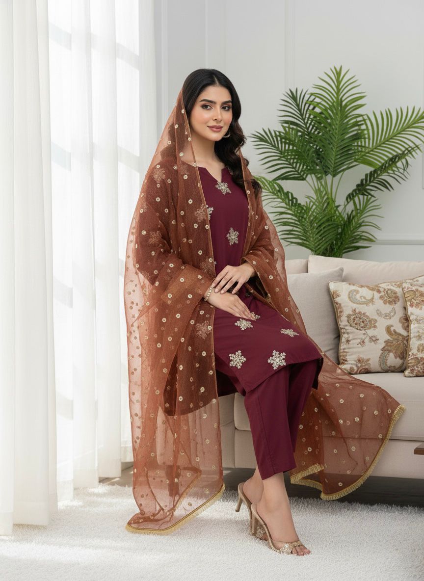 NSR 853 Maroon Natural Crep Silk Salwar Suit Perfect for Wedding, Party, Pongal, Baisakhi, Onam –. Grab it for ₹1749. Delivery 4-6 Working Days. | Palazzo Suits, Party Wear Suits, Patiala Suits, Straight Suits, Trendy Wear
