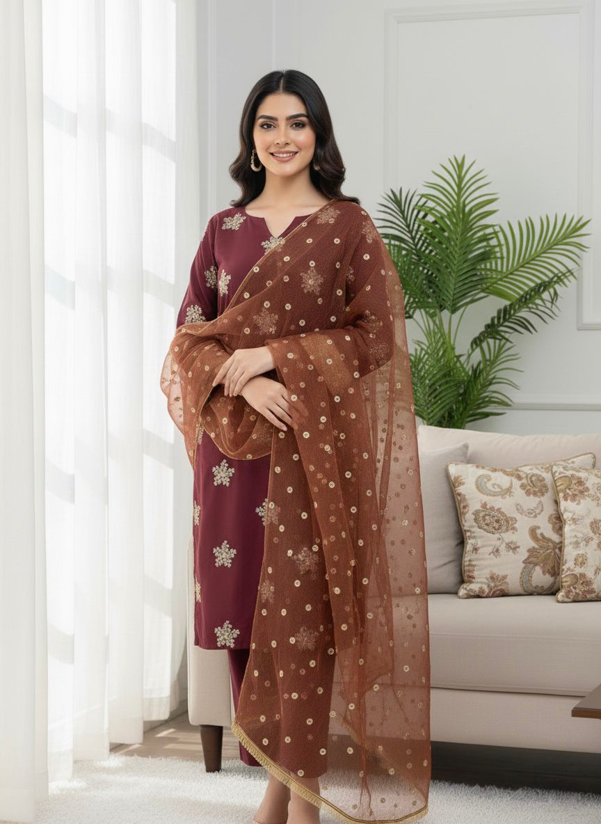 NSR 853 Maroon Natural Crep Silk Salwar Suit Perfect for Wedding, Party, Pongal, Baisakhi, Onam –. Grab it for ₹1749. Delivery 4-6 Working Days. | Palazzo Suits, Party Wear Suits, Patiala Suits, Straight Suits, Trendy Wear