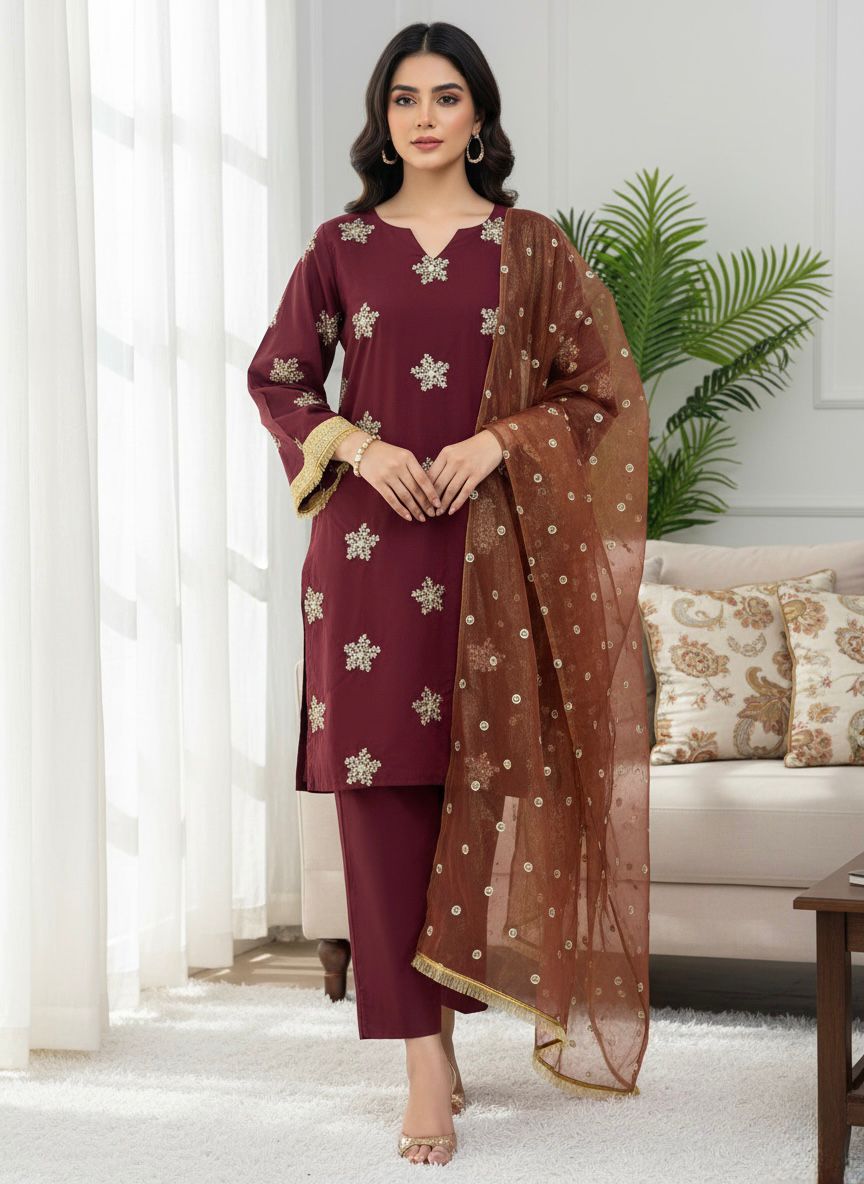 NSR 853 Maroon Natural Crep Silk Salwar Suit Perfect for Wedding, Party, Pongal, Baisakhi, Onam –. Grab it for ₹1749. Delivery 4-6 Working Days. | Palazzo Suits, Party Wear Suits, Patiala Suits, Straight Suits, Trendy Wear