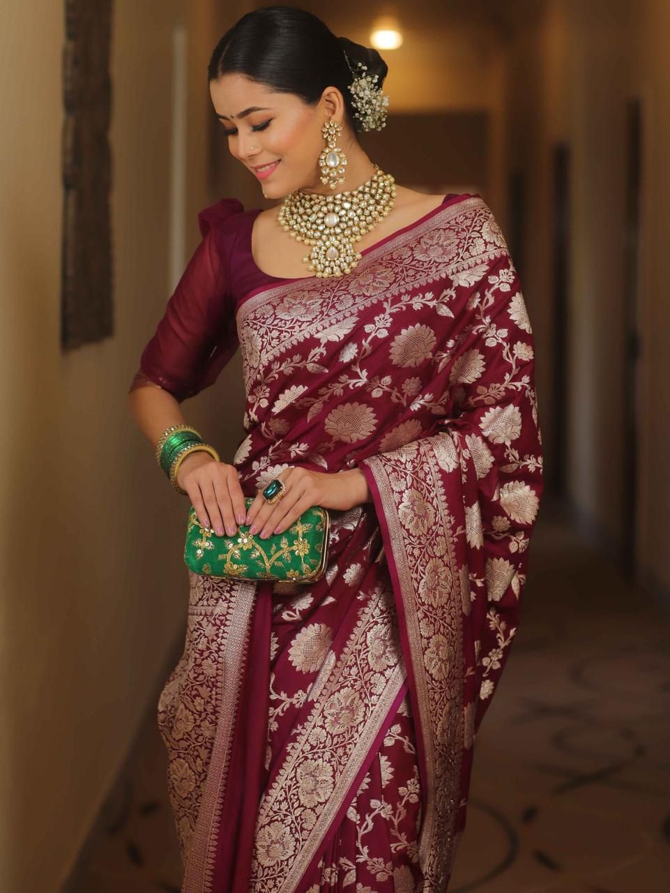 KP 5085 Maroon in Soft Lichi Silk Wedding, Party, Festive, Events Designer Work Saree . Get it for ₹1349. Delivery 4-6 Working Days. Shop now. | Designer Sarees, Sarees, Bollywood Sarees, Creative Sarees, Embroidered Sarees, Ethnic Saree, Modern Digital sarees, Party Wear Sarees