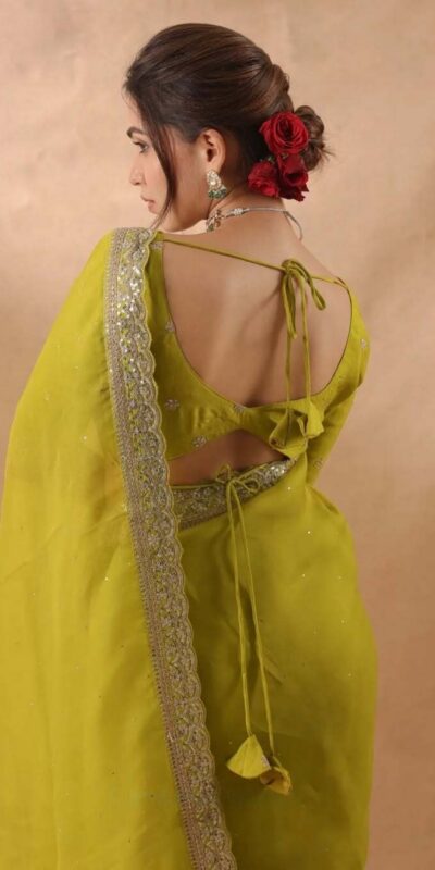 JR 652 Mehendi in Organza Silk Embroidery Work & Sequins Work Saree . Now at just ₹1849. Delivery 4-6 Working Days. Shop now. | Designer Sarees, Sarees, Bollywood Sarees, Creative Sarees, Embroidered Sarees, Ethnic Saree, Modern Digital sarees, Party Wear Sarees