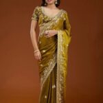 E BT 438 Mustard in Fandy Satin Silk mbroidery Work & Zari Work Saree. Special Price ₹1949. Delivery 4-6 Working Days. Shop now. | Designer Sarees, Embroidered Sarees, Sarees, Bollywood Sarees, Creative Sarees, Ethnic Saree, Modern Digital sarees, Party Wear Sarees